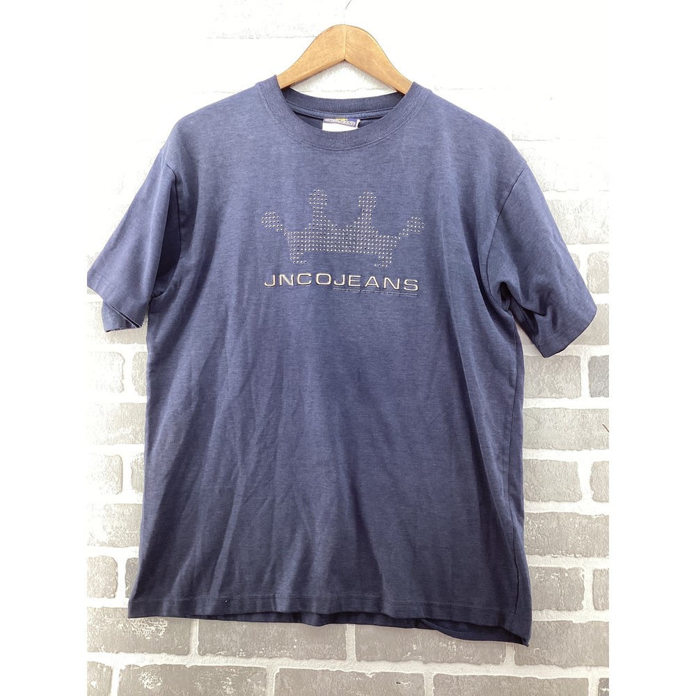 Vintage JNCO Jeans T-Shirt Mens Large Blue Crown‎ Logo 90s Skate Streetwear